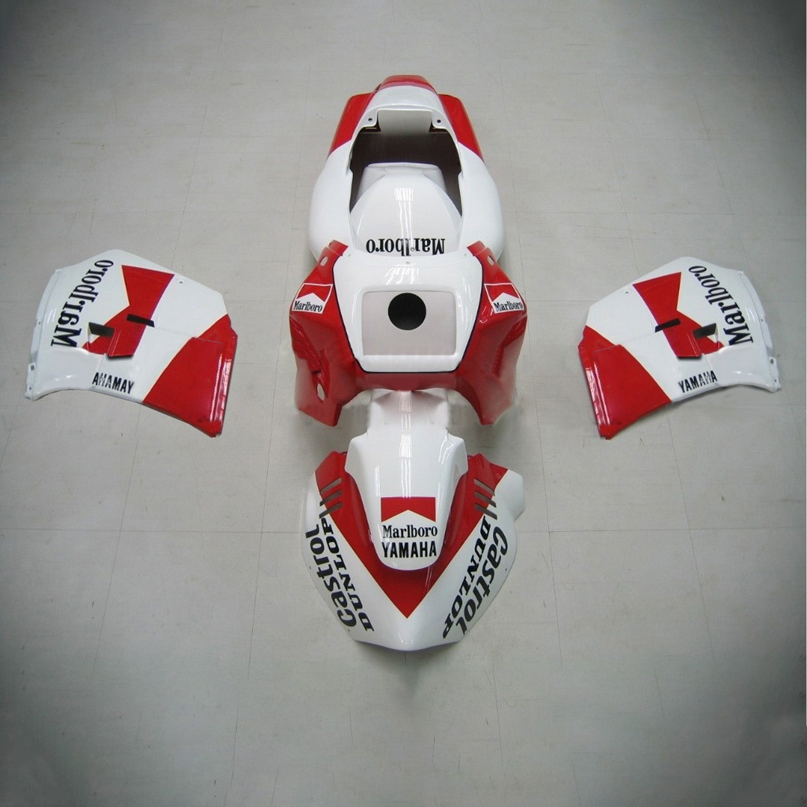 Amotopart Yamaha 1985-1987 RZV500/RD500 Rouge avec carénage blanc Kit