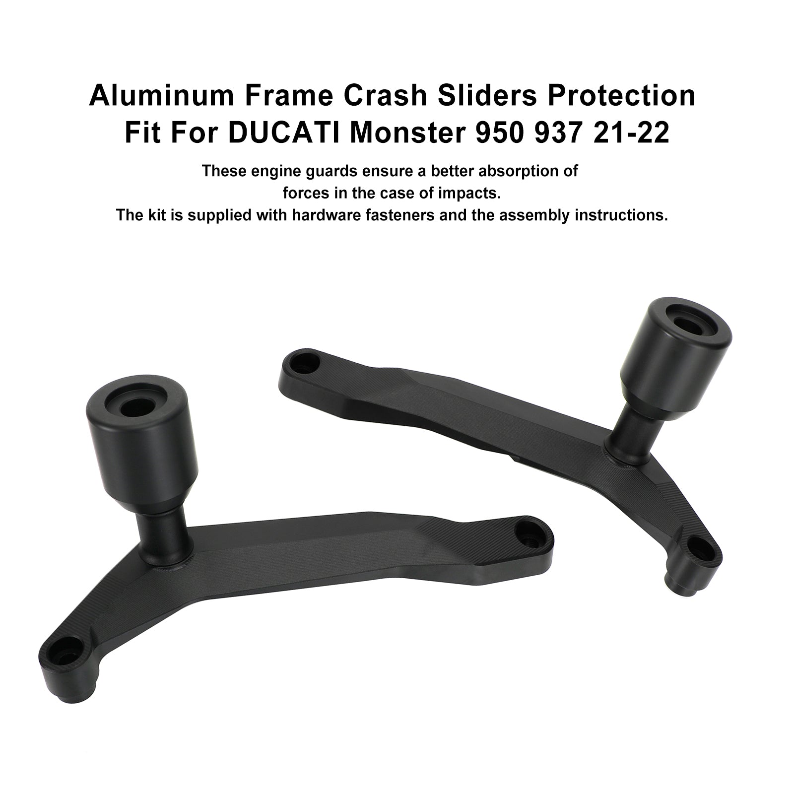 Aluminium-Rahmen-Crash-Slider-Schutz, passend für Ducati Monster 950 937 21–22