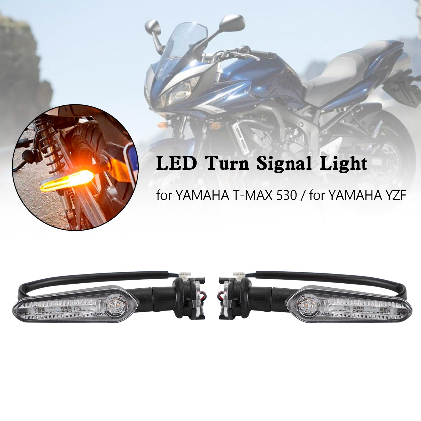 Luz de señal de giro intermitente de refracción LED para YAMAHA MT-25 MT-03 MT-07 MT-09 T7