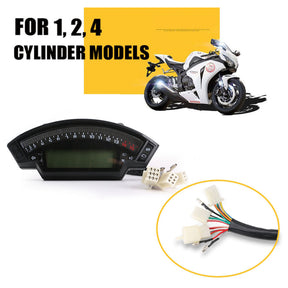 Motorcycle Lcd Rpm Digital Display Odometer Speedometer Gauge Meter Backlight Generic