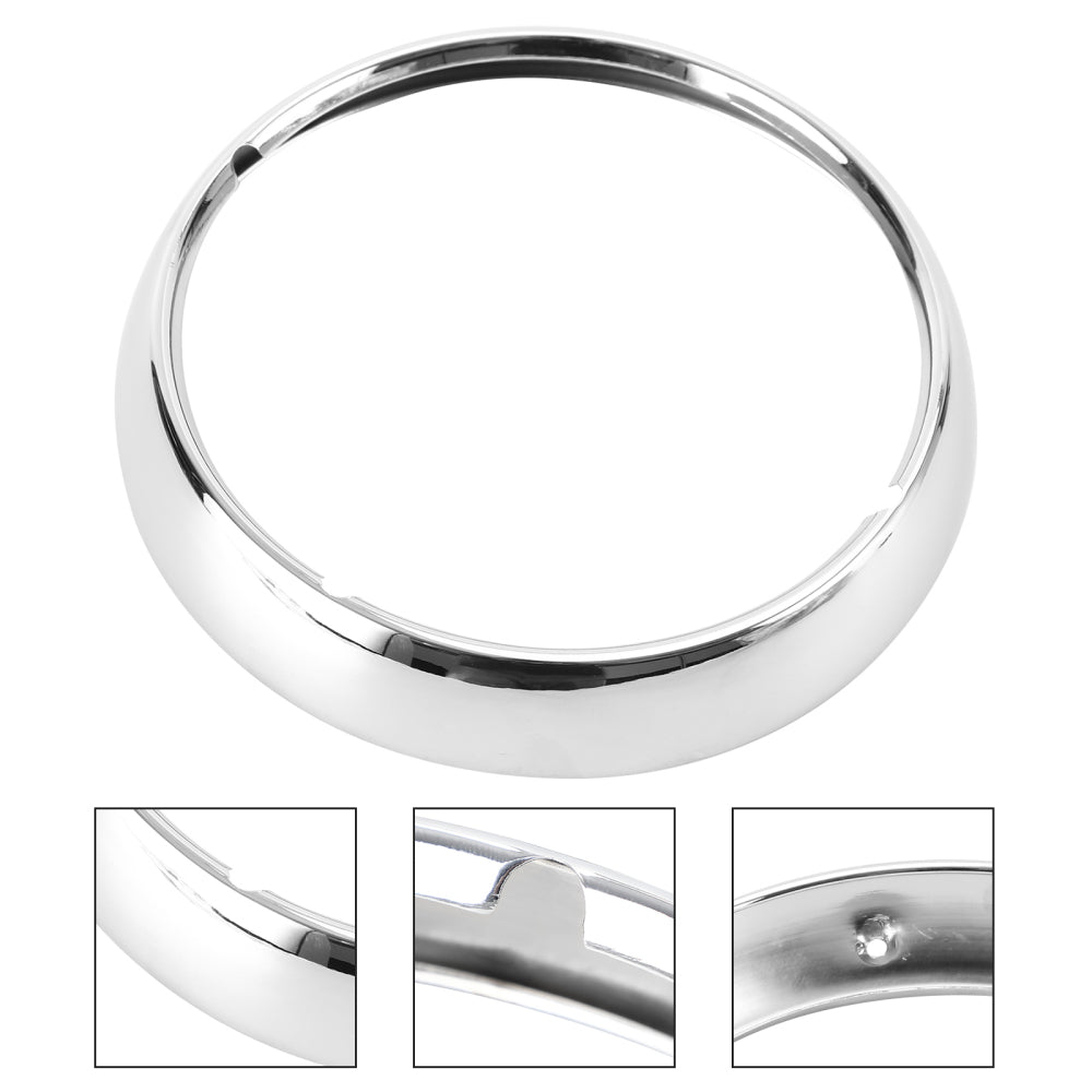 7" Chrome Headlight Trim Ring Light Cover for Touring Road King 67712-83A Generic