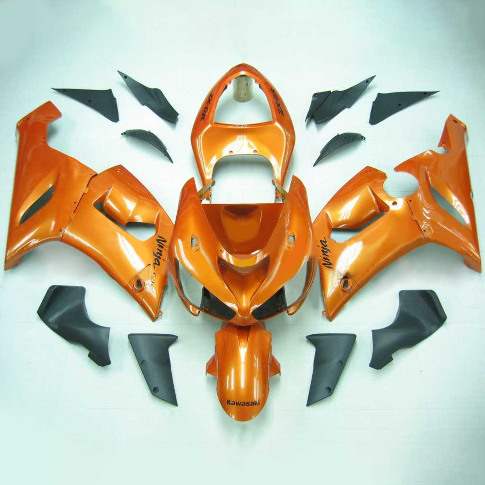 Amotopart Kawasaki 2005-2006 ZX6R 636 Orange Fairing Kit
