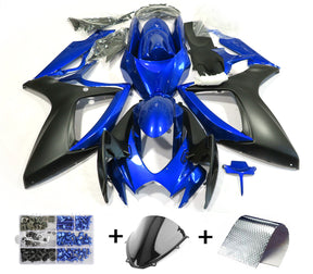 Amotopart Verkleidungen Suzuki GSXR600 750 2006–2007 Verkleidung Blau Schwarz Verkleidungsset