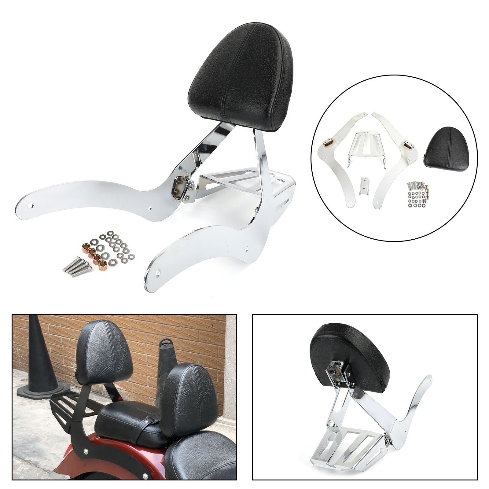 14-20 Indian Scout Passager Sissy Bar Dossier Porte-Bagages Chrome Générique