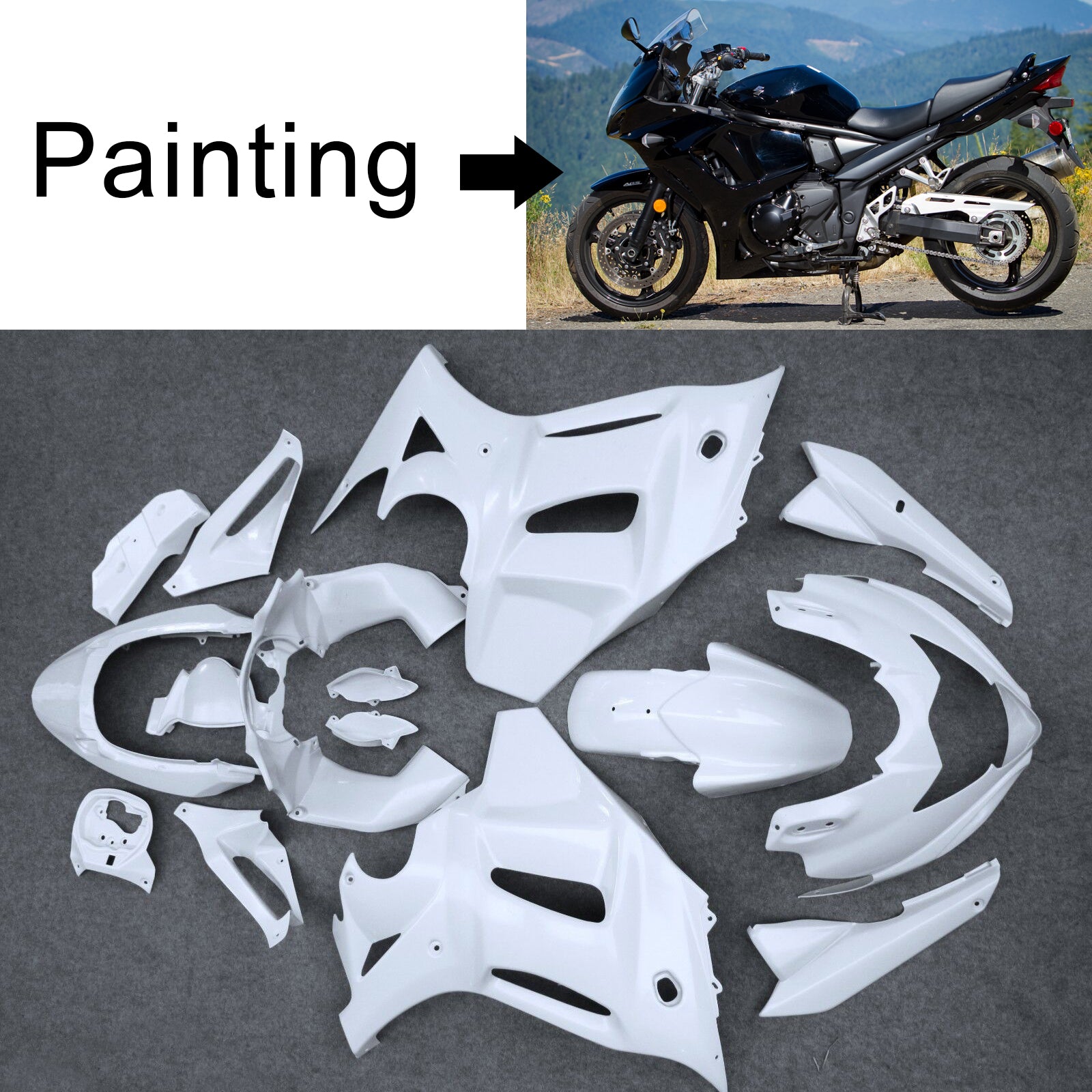 Amotopart 2012-2014 Suzuki GSX1250 FA Kit de carénage noir