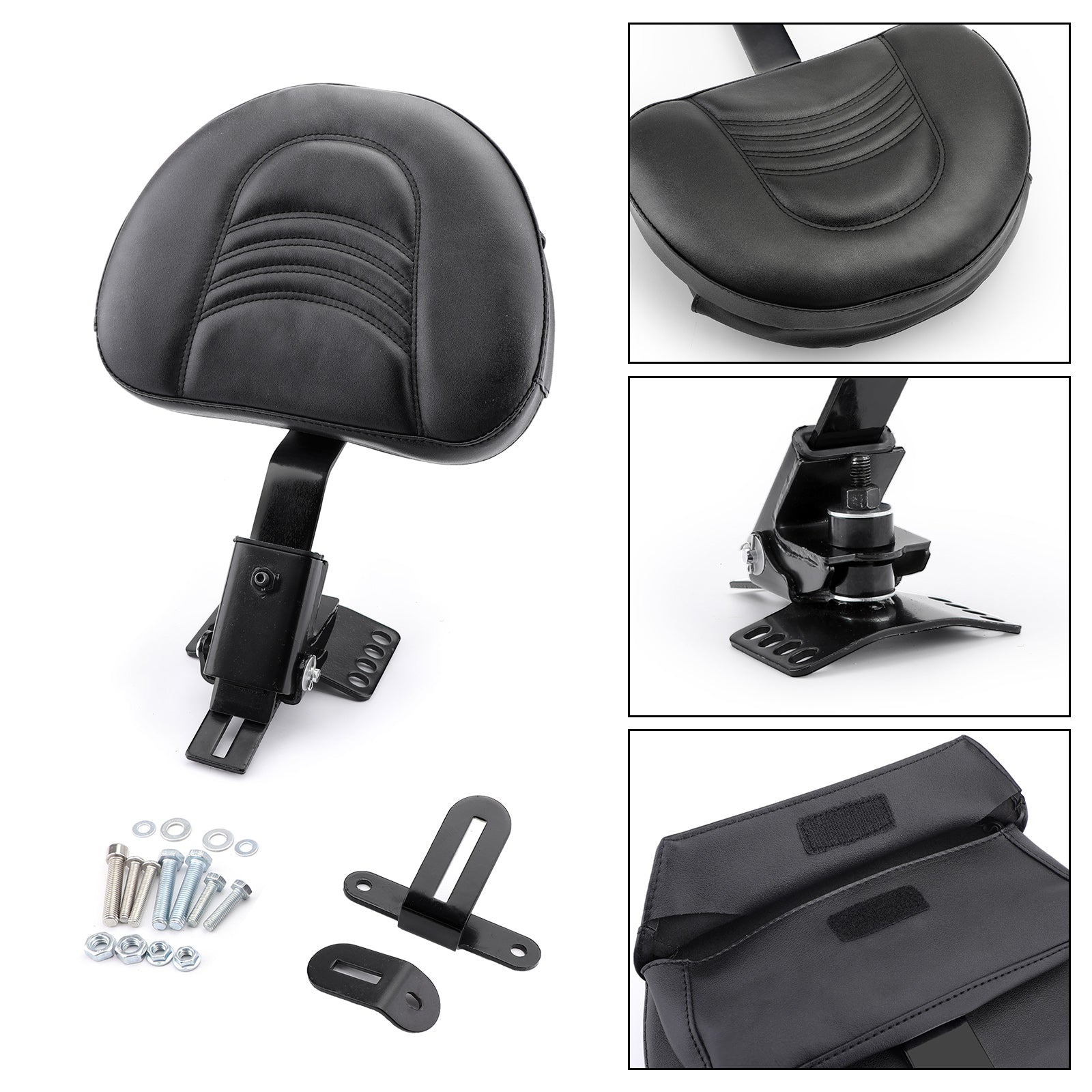 Plug-In Driver Rider Backrest Kit For 1997-18 Touring Road Electra Street Glide Generic