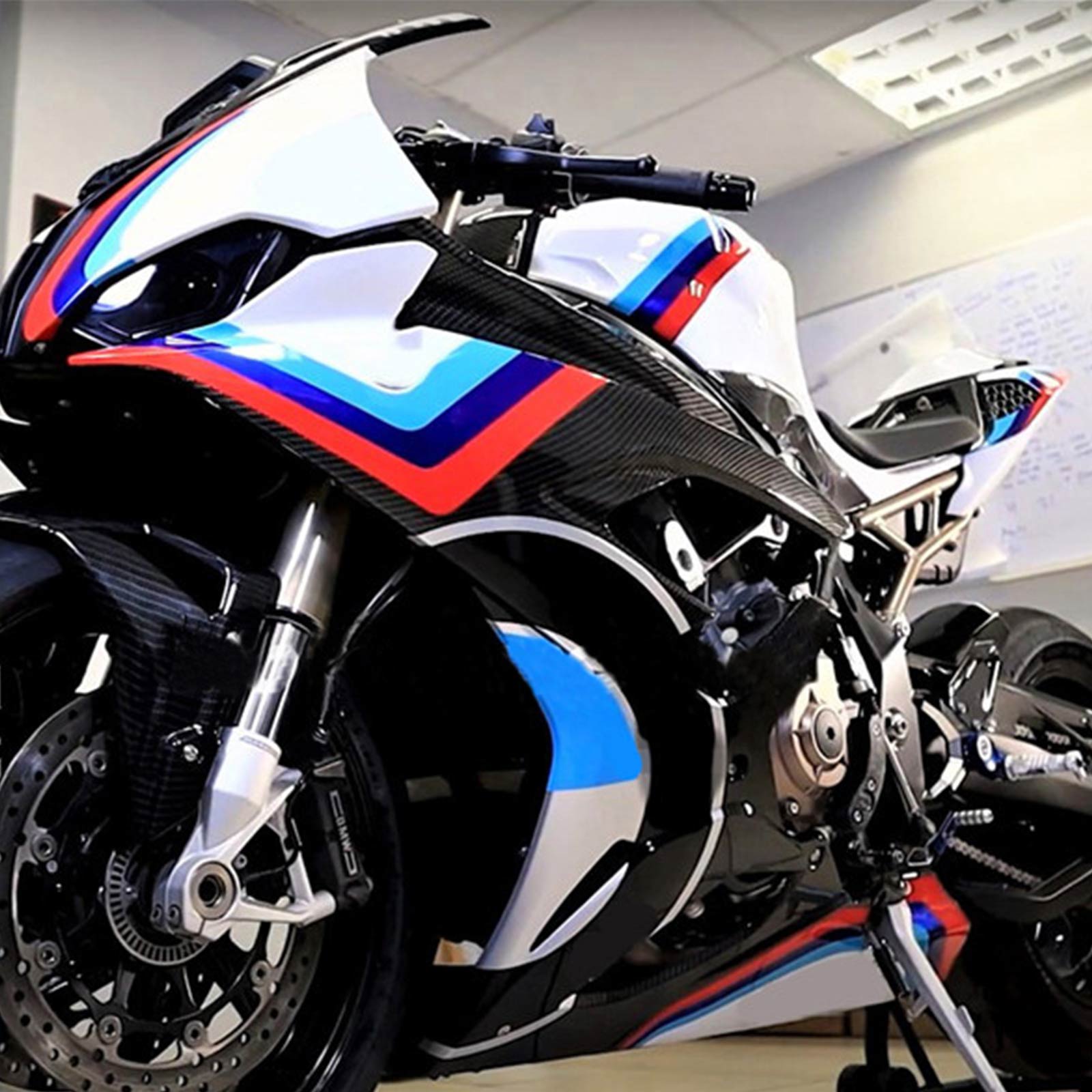 Amotopart 2019-2022 BMW S1000RR/M1000RR Black White Racing Style1 Fairing Kit