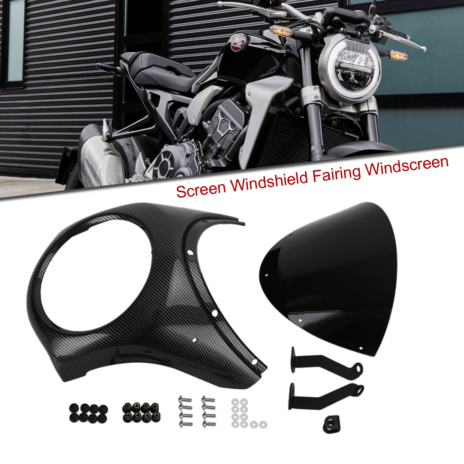 Scheinwerfer Windschutzscheibe Verkleidung Windschutzscheibe für Honda CB1000R CB650R 2019-2021 C