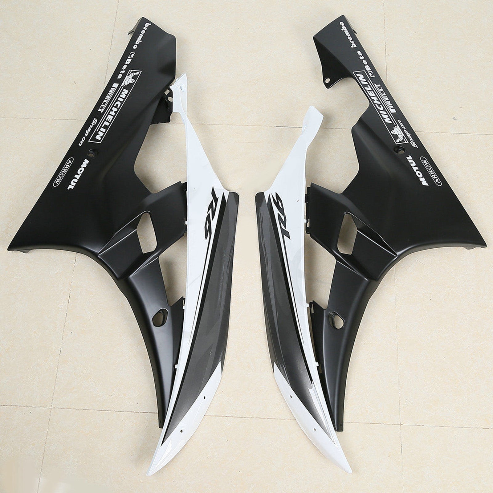 Amotopart 2006–2007 Yamaha YZF-R6 schwarzes Verkleidungsset