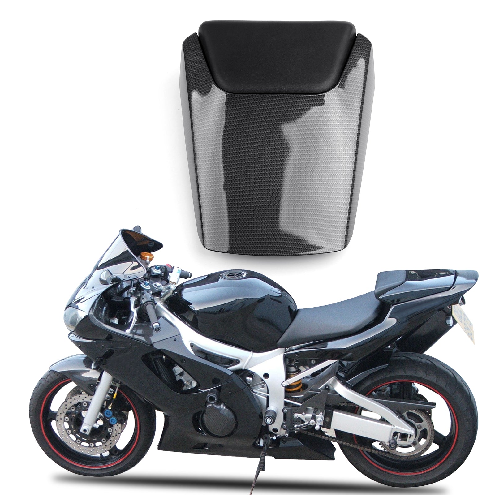 1998-2002 Yamaha YZF R6 Carbon Rear Soziussitzabdeckung Verkleidungsabdeckung