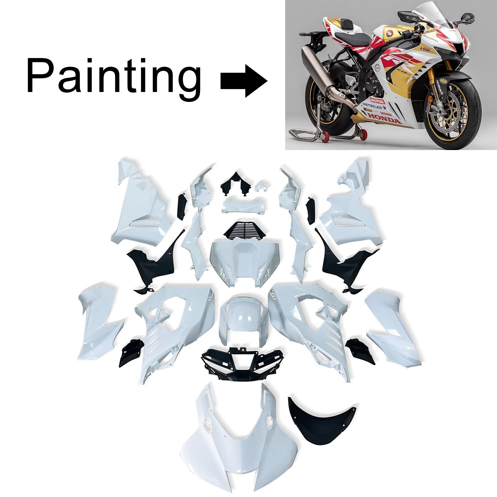 Amotopart Honda CBR1000RR-R 2020-2023 Yellow&Red Fairing Kit