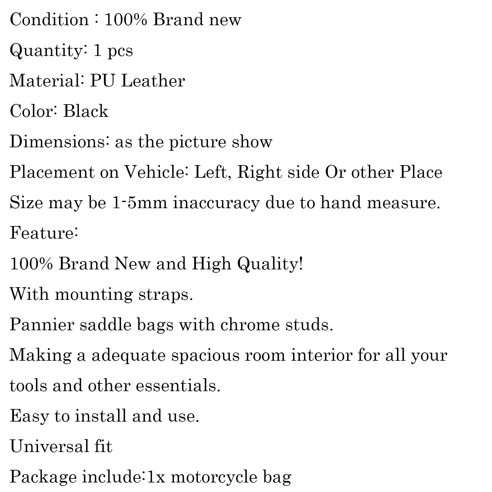 Motorrad-Seitensatteltasche, PU-Leder, runde Sattel-Werkzeugtasche
