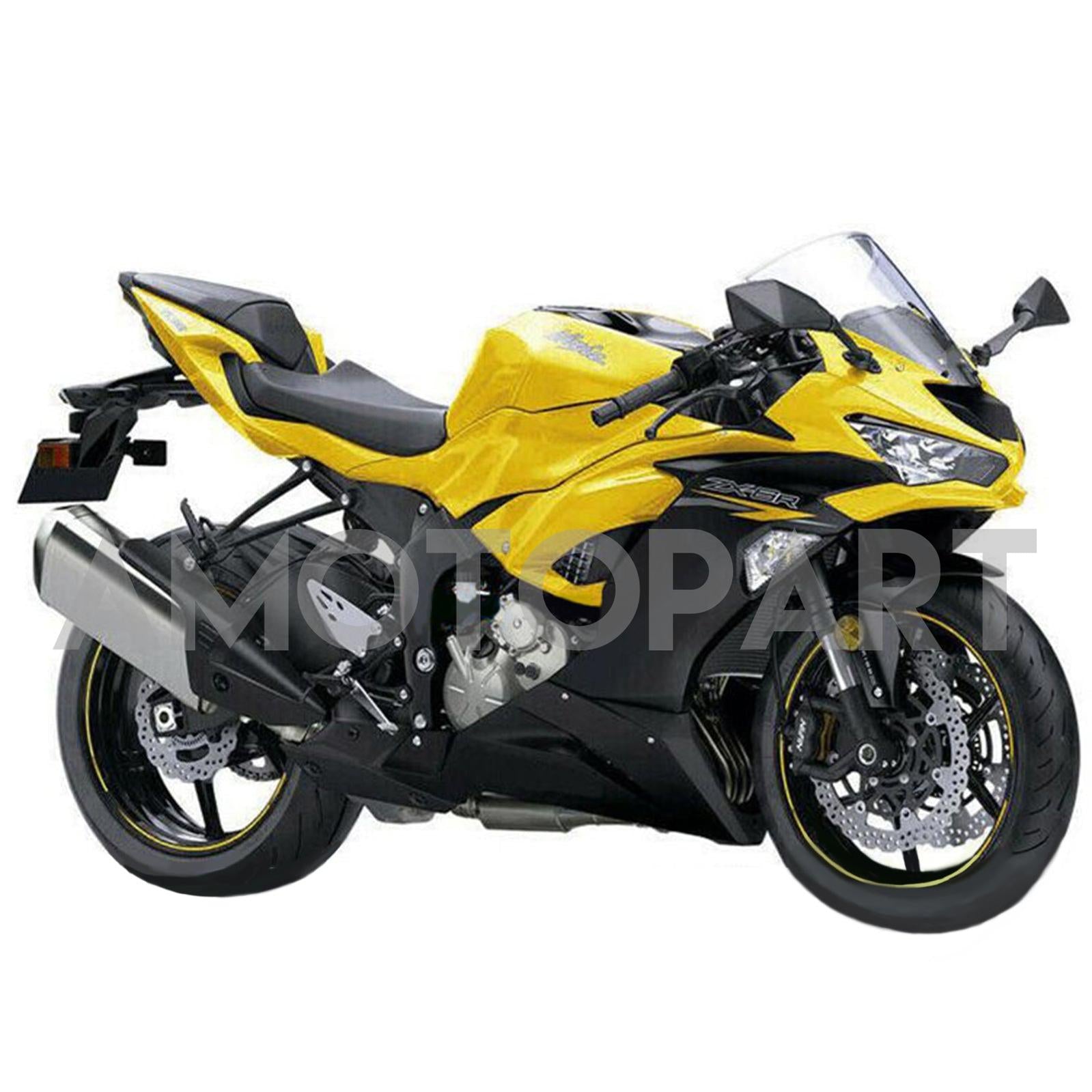 AMOTOPART KAWASAKI 2019-2023 ZX6R Zwart geel kuipkit