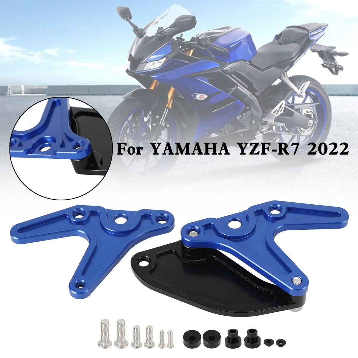 Soporte de aluminio para motocicleta, protector de punta de piñón con gancho para Yamaha YZF-R7 R7 2022