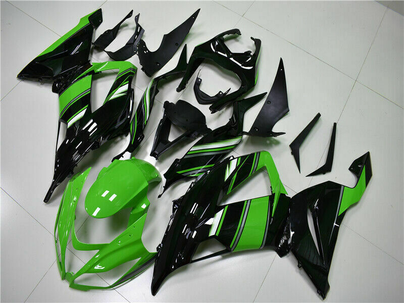 Amotopart Kawasaki Zx6R 2013–2018 Verkleidung, grün, Amotopart-Kunststoff-Set mit Schrauben-Set