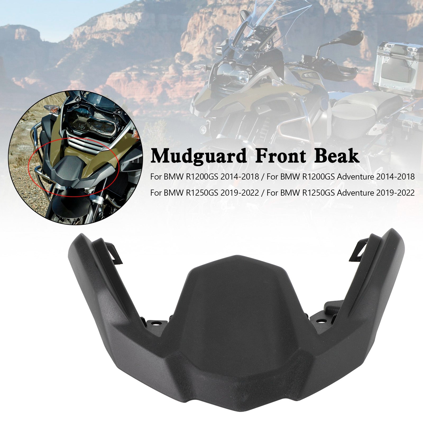 14-22 BMW R1200 R1250 GS Adventure Mudguard Extension Front Beak Nose