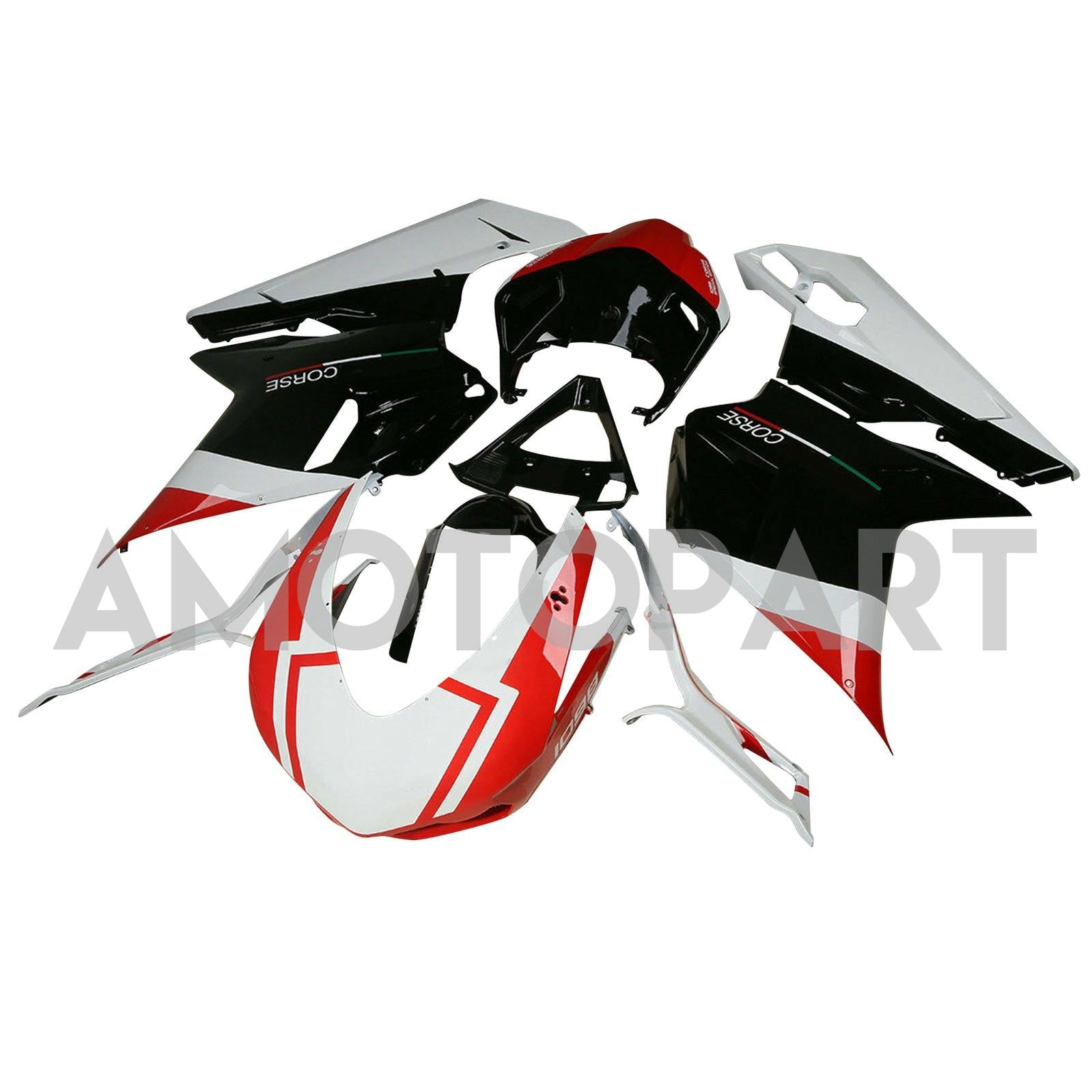 Amotopart All Years Ducati 1098 848 1198 Red&White Fairing Kit