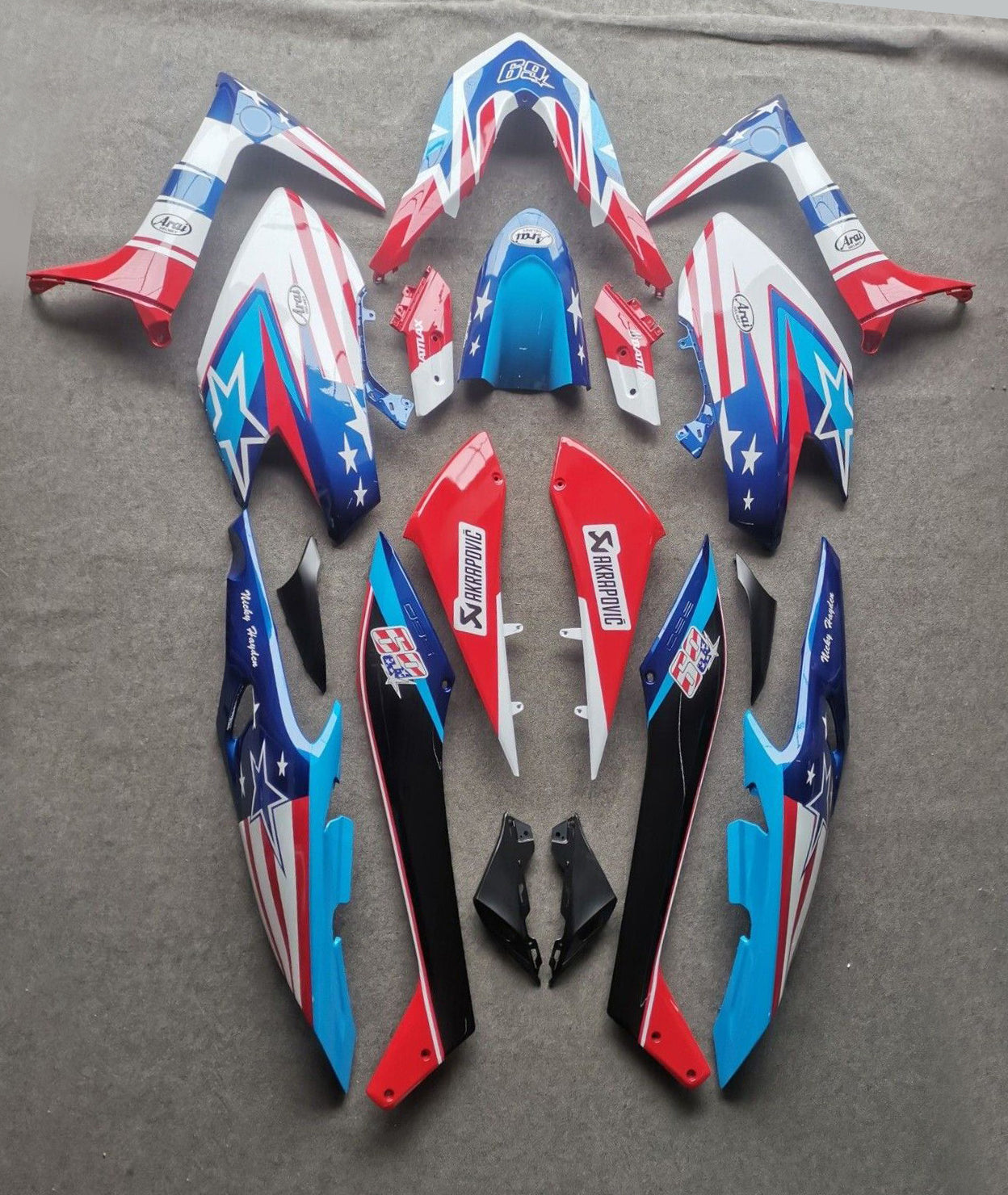 Amotopart 2019-2021 Yamaha TMAX560 Fairing USA Flag Kit