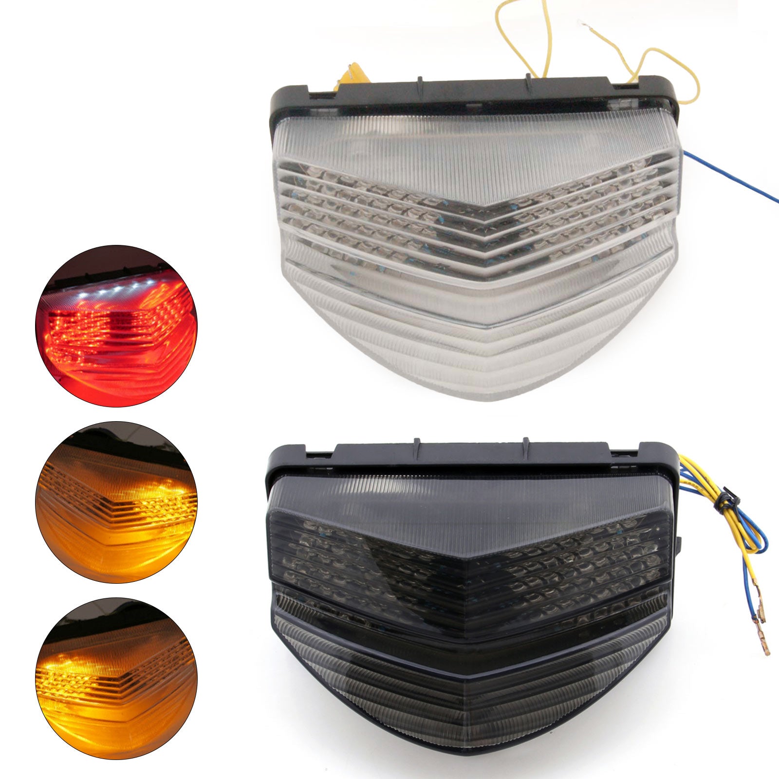 Intermitentes de luz trasera LED integrados para Honda CBR 600 F4i 2001-2003 Transparente