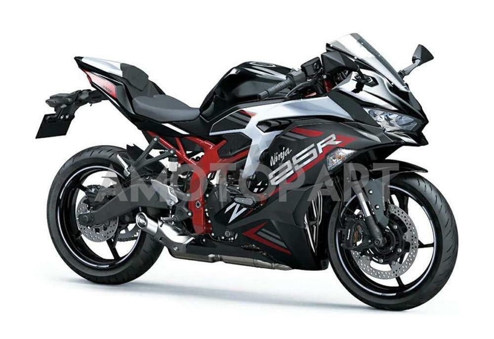 Amotopart 2019-2025 Kawasaki Ninja ZX25R ZX4R ZX4RR Black Red Fairing Kit