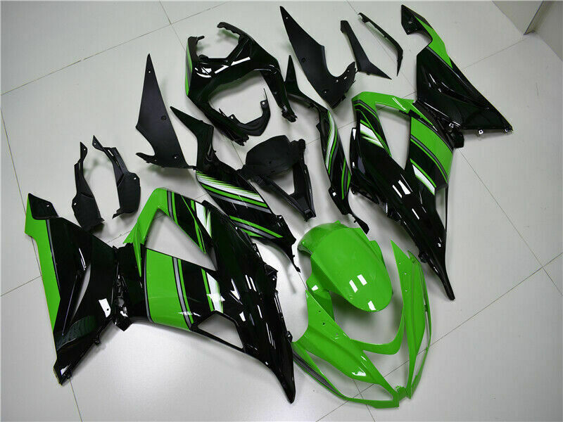 Amotopart Kawasaki Zx6R 2013-2018 Fairing Green Amotopart Plastic Kit W/Bolt Kit