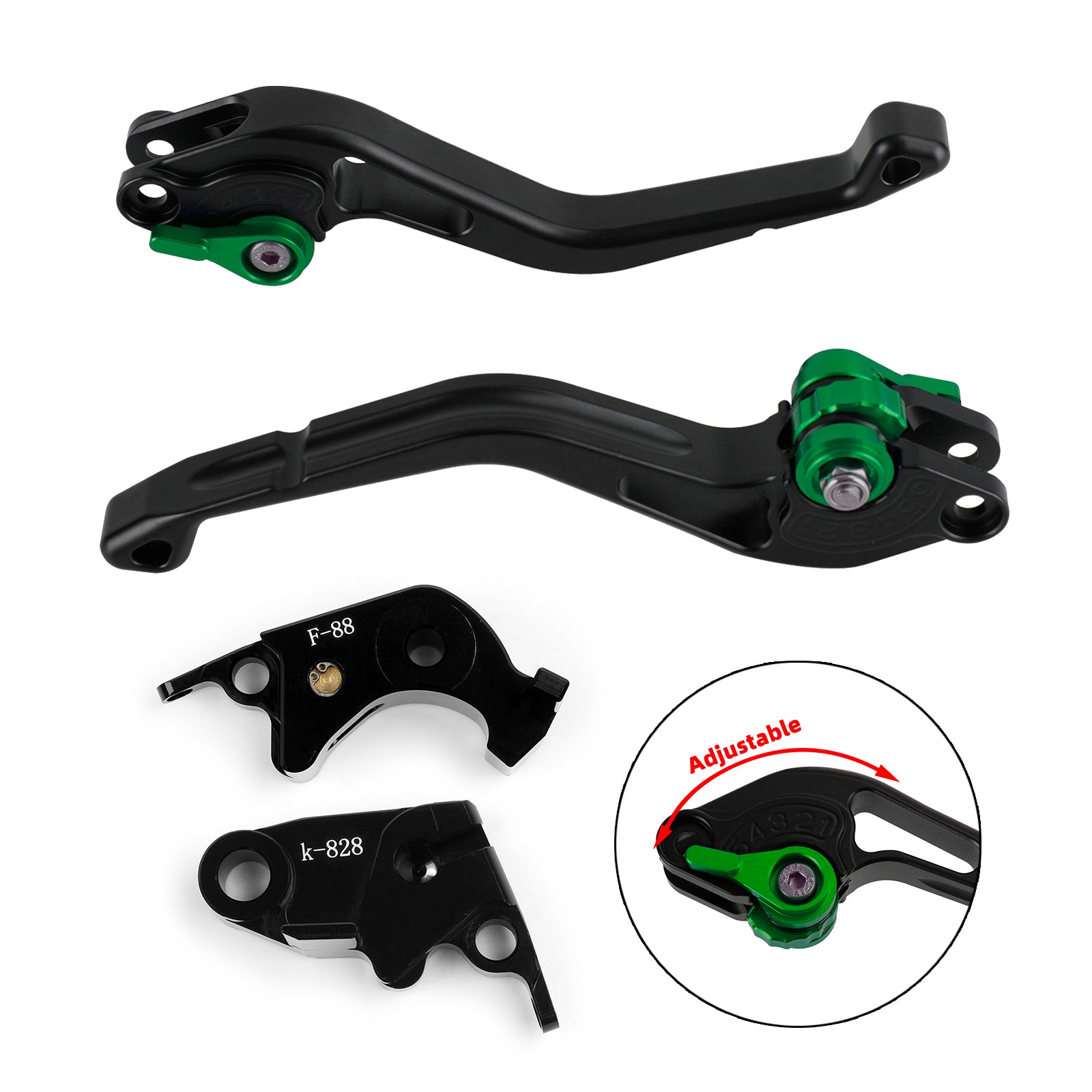 Nueva palanca de freno de embrague corta compatible con Kawasaki Z750R Z1000 ZX10R ZX6R/636