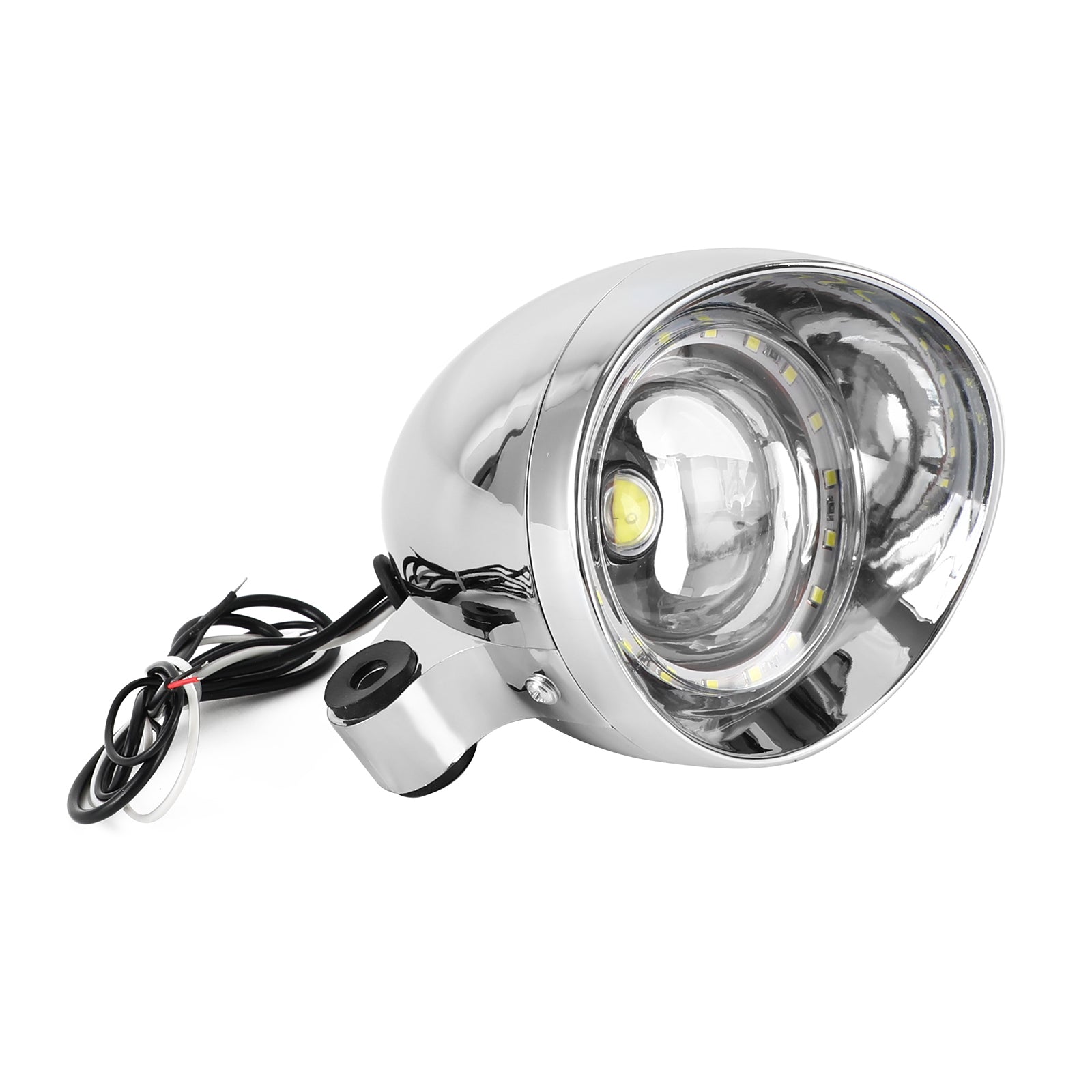 Motorrad Led Angel Eye Scheinwerfer Nebel Licht Für Harley Dyna Glide Chrome F2 #