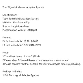 Distanziatori adattatori indicatori di direzione in alluminio per Honda MSX125 MSX125SF