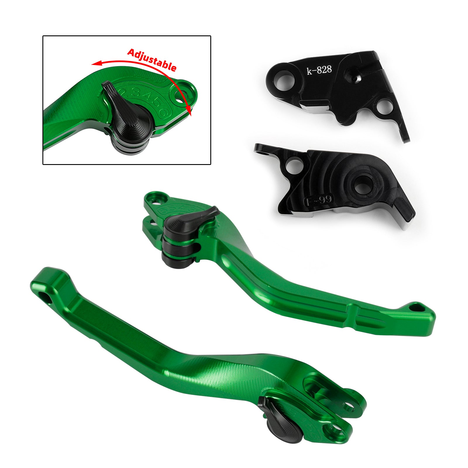 Levier de frein d'embrayage court CNC adapté à Kawasaki ZX10R/RR/KRT 2016-2017