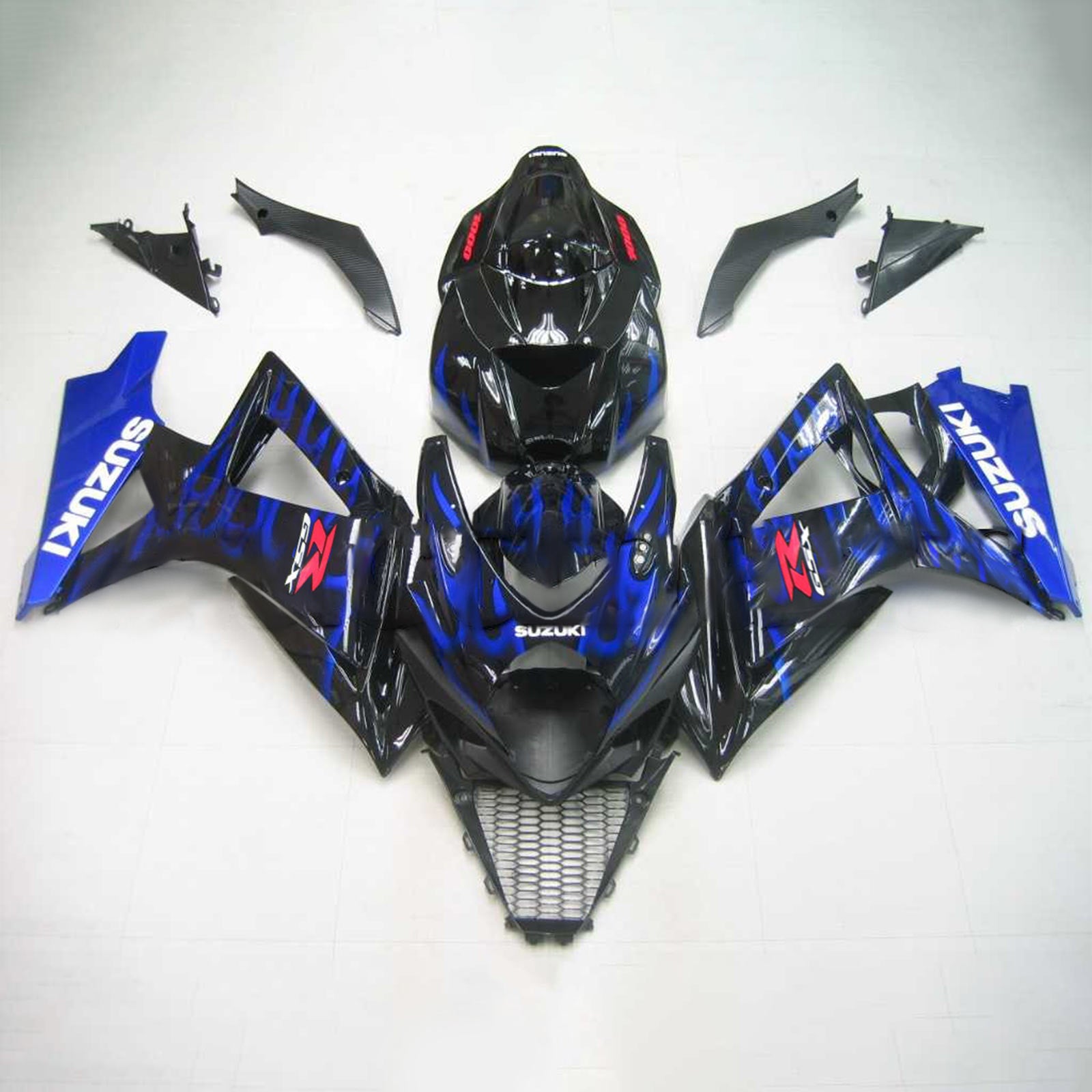 Amotopart 2007-2008 Suzuki GSXR1000 Failing Black & Blue Fire Kit