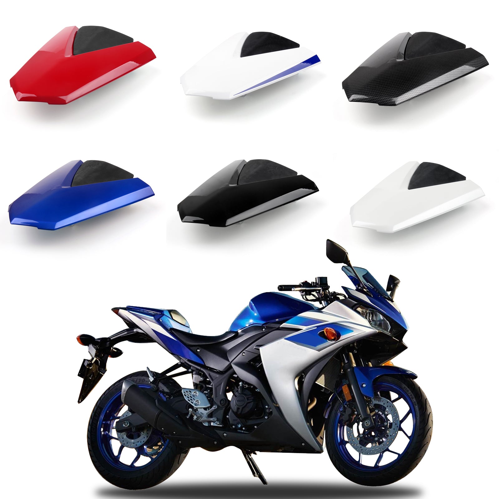 Yamaha 15-21 YZF R25 & 13-23 YZF R3 & 2014 MT-03 ABS housse de siège arrière capot