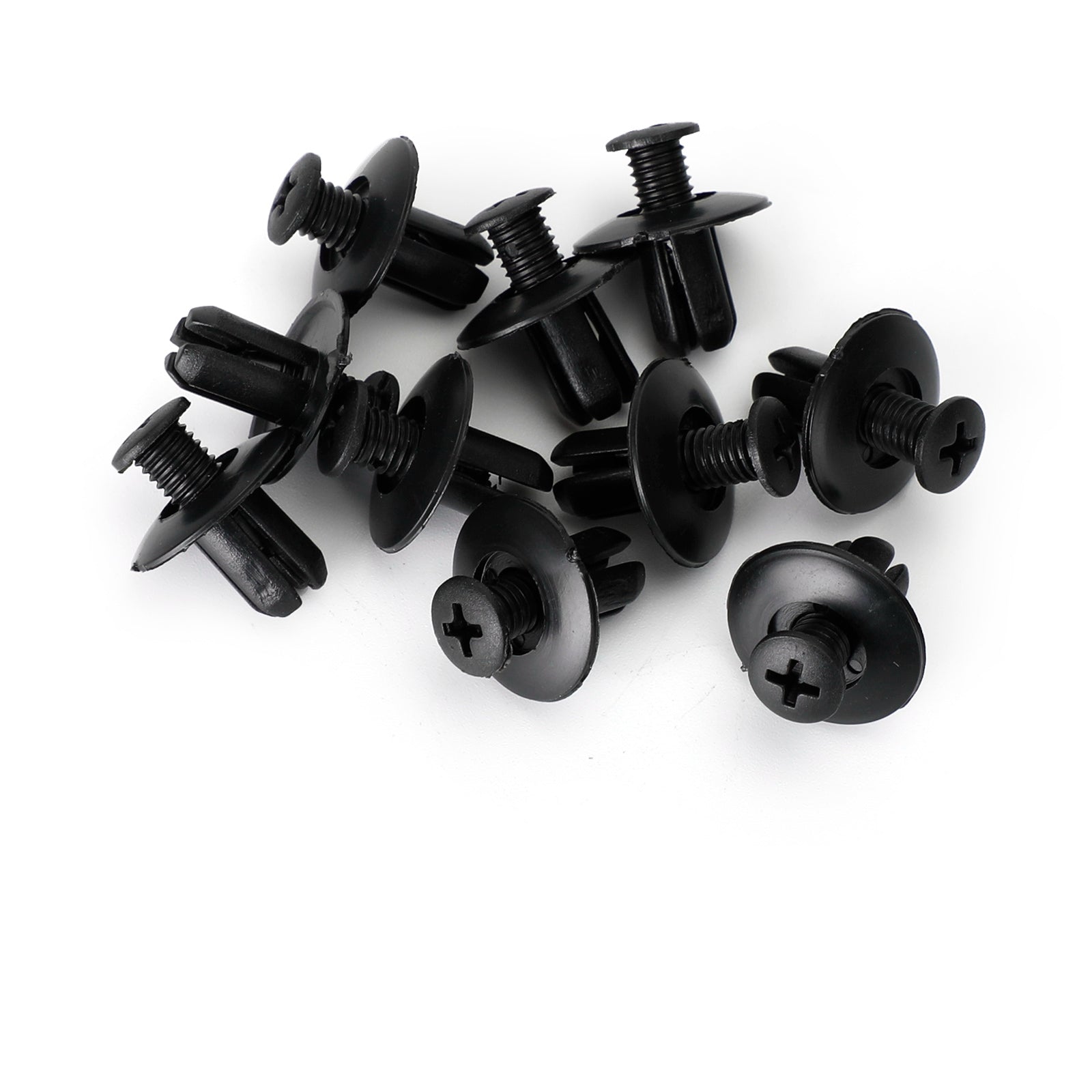 10pcs Fairing Panel Bolt Clip 8mm Plastic Screw Rivets Clips Black For Honda Generic