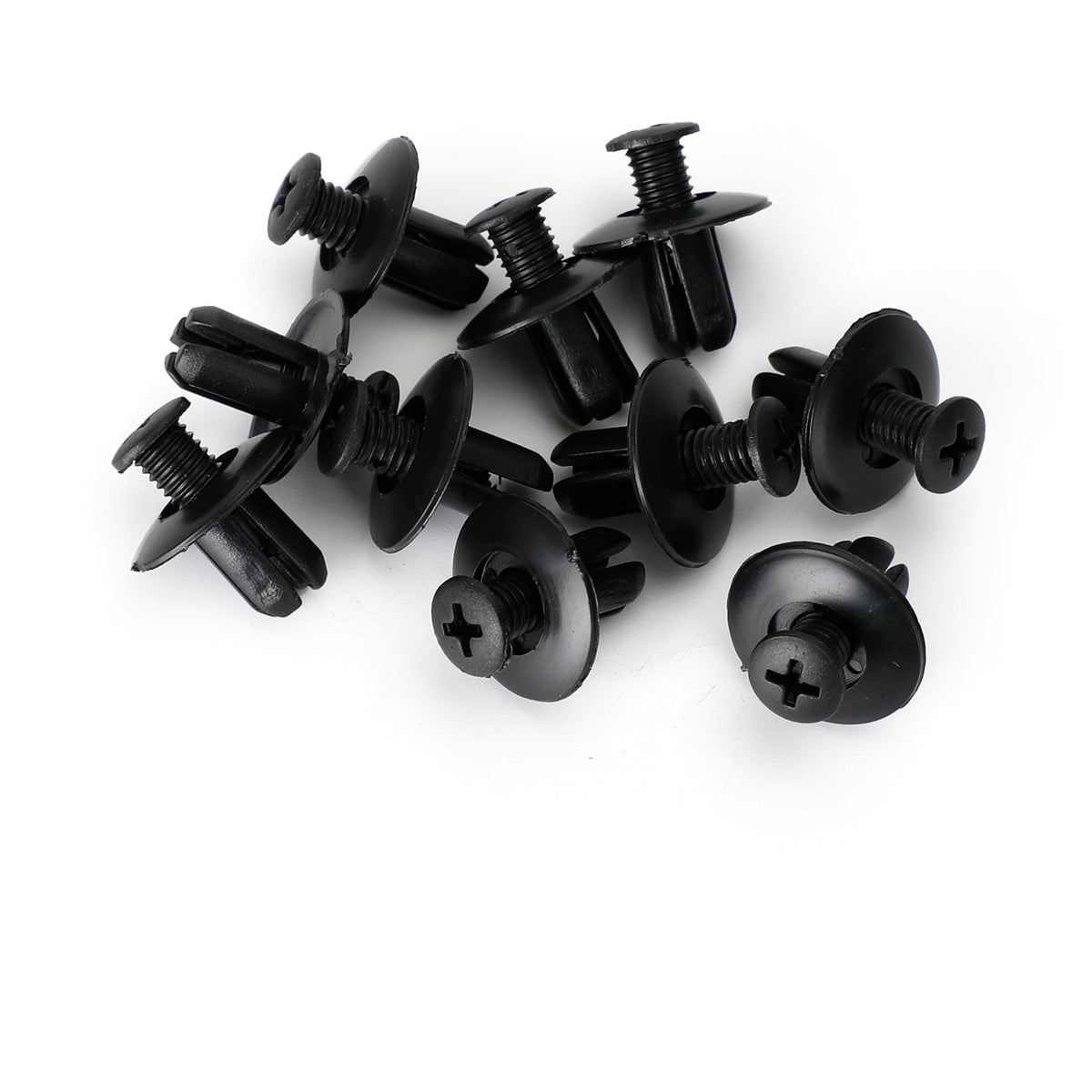 10 Stück Verkleidungsbolzen-Clip, 8 mm, Kunststoff-Schraubnieten, Clips, schwarz, für Honda Generic