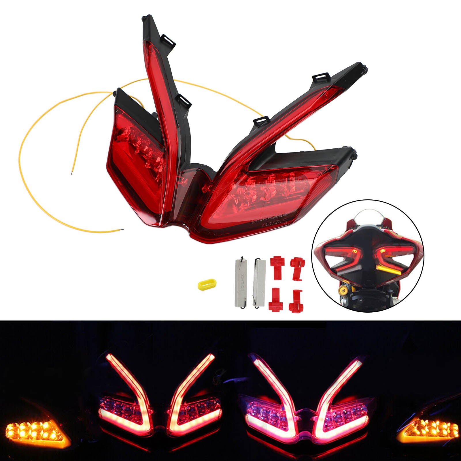 LED 統合テールライトターンシグナル Ducati 959 899 1299 1199 パニガーレ汎用