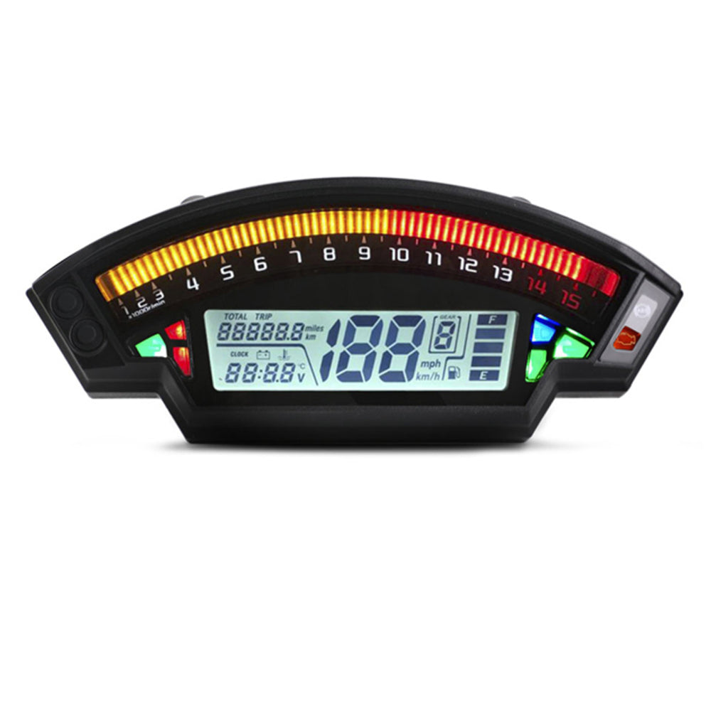 Motocicleta Lcd Rpm Pantalla Digital Odómetro Velocímetro Medidor Retroiluminación Genérico