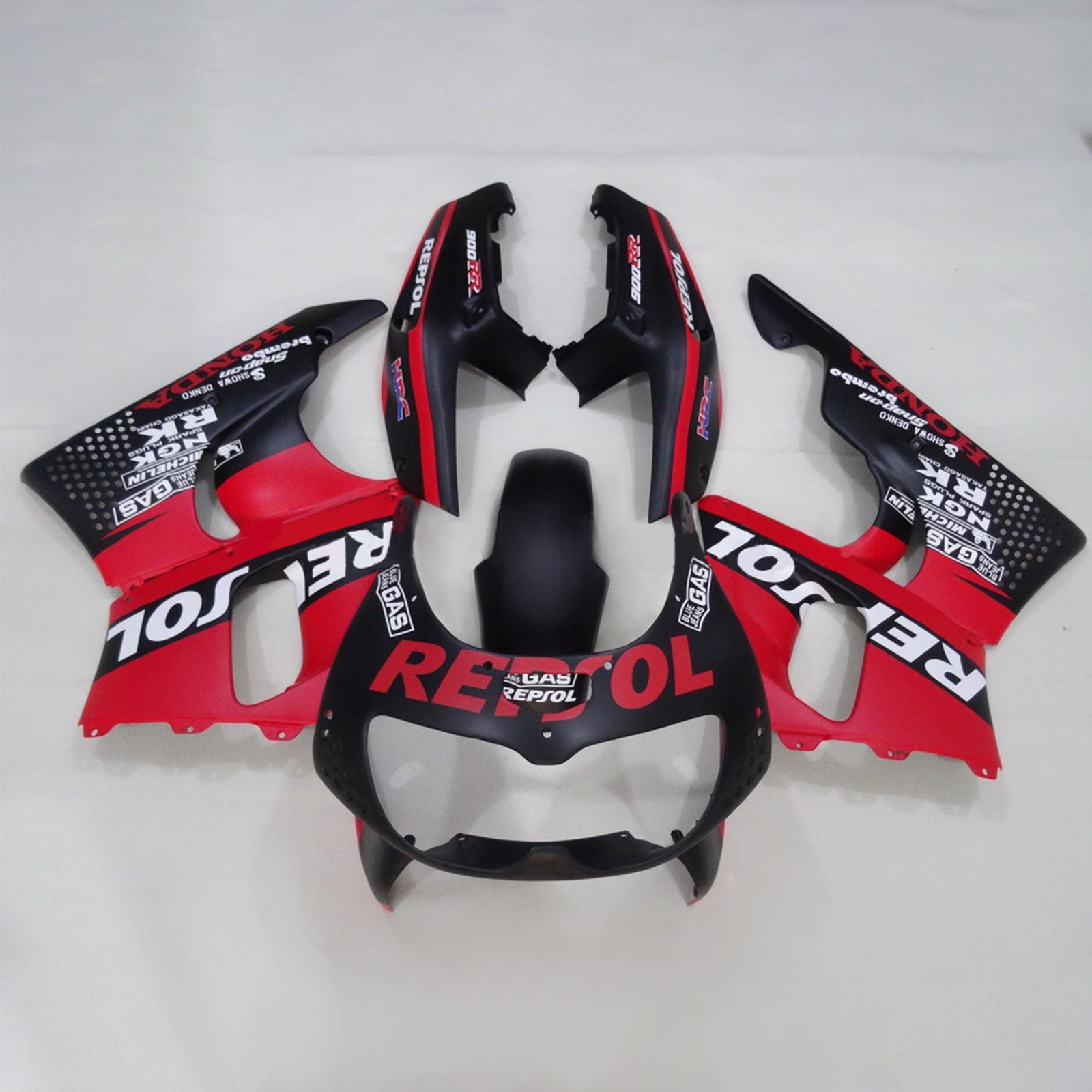 Amotopart 1994-1995 Honda CBR900RR 893 Fairing Matte Black&Red Repjol Kit