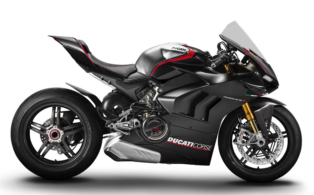 Amotopart Ducati Panigale 20-21 V4/V4S & 21-22 V4SP & 19-22 V4R Kit de carénage noir argenté