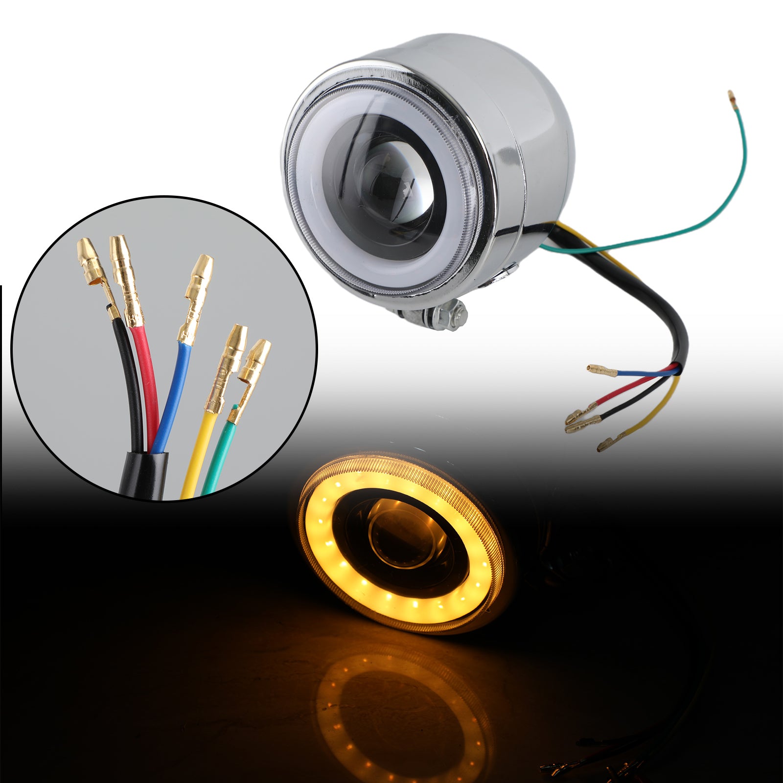 Lente per proiettore per fari LED universali per moto da 4,3" ATV per Cafe Racer generico