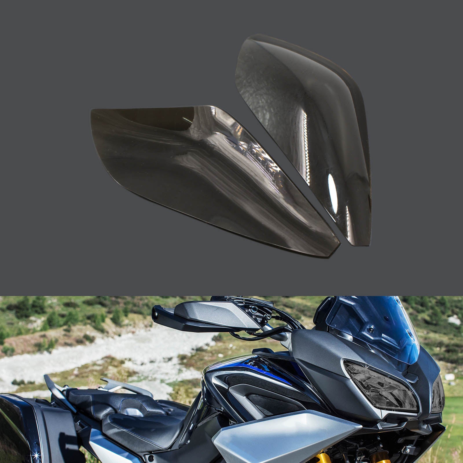 Protection de lentille de phare avant adaptée pour Yamaha Mt-09 Fj 09 Tracer 16-18? fumée générique