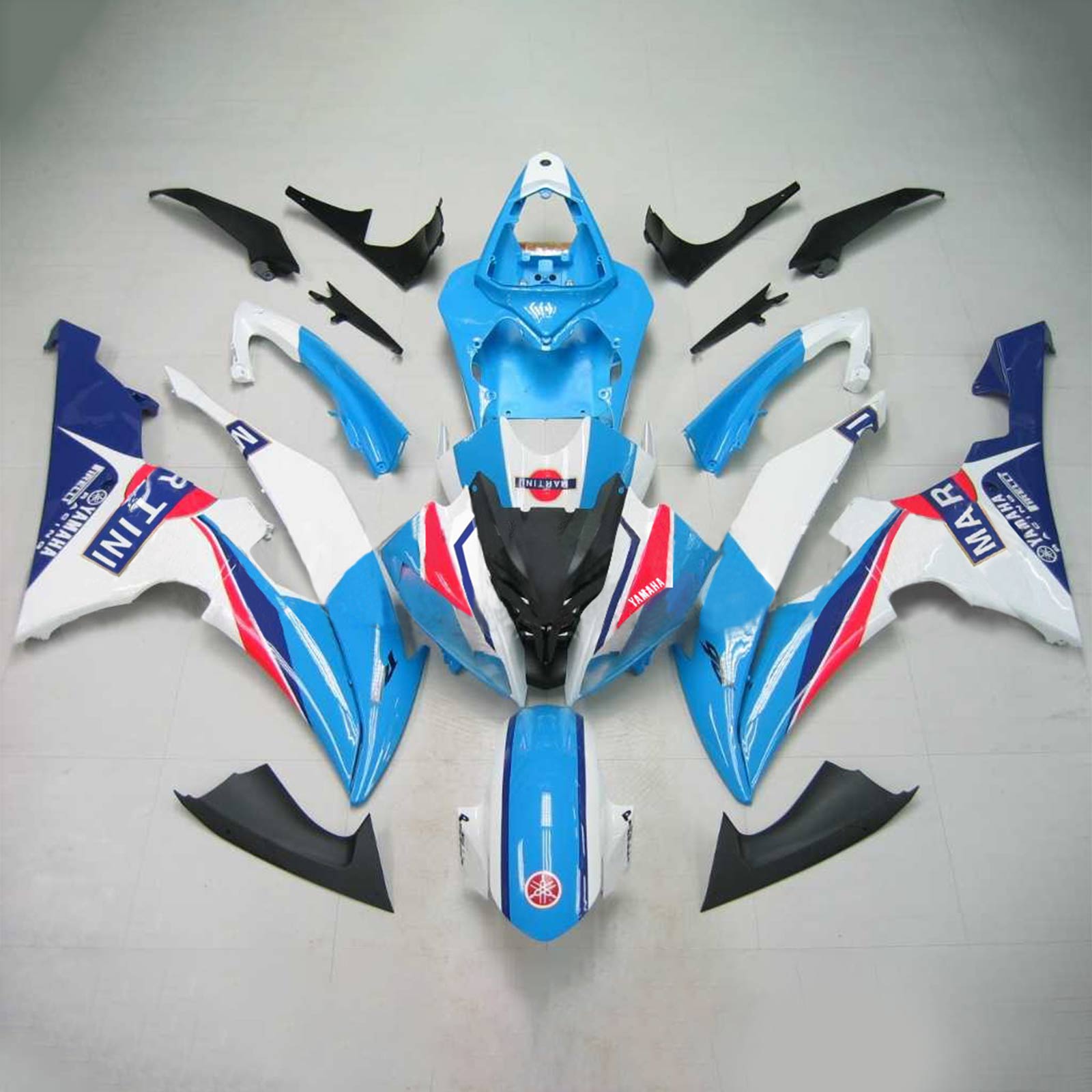 Amotopart Yamaha 2008-2016 YZF 600 R6 Blue White Fairing Kit
