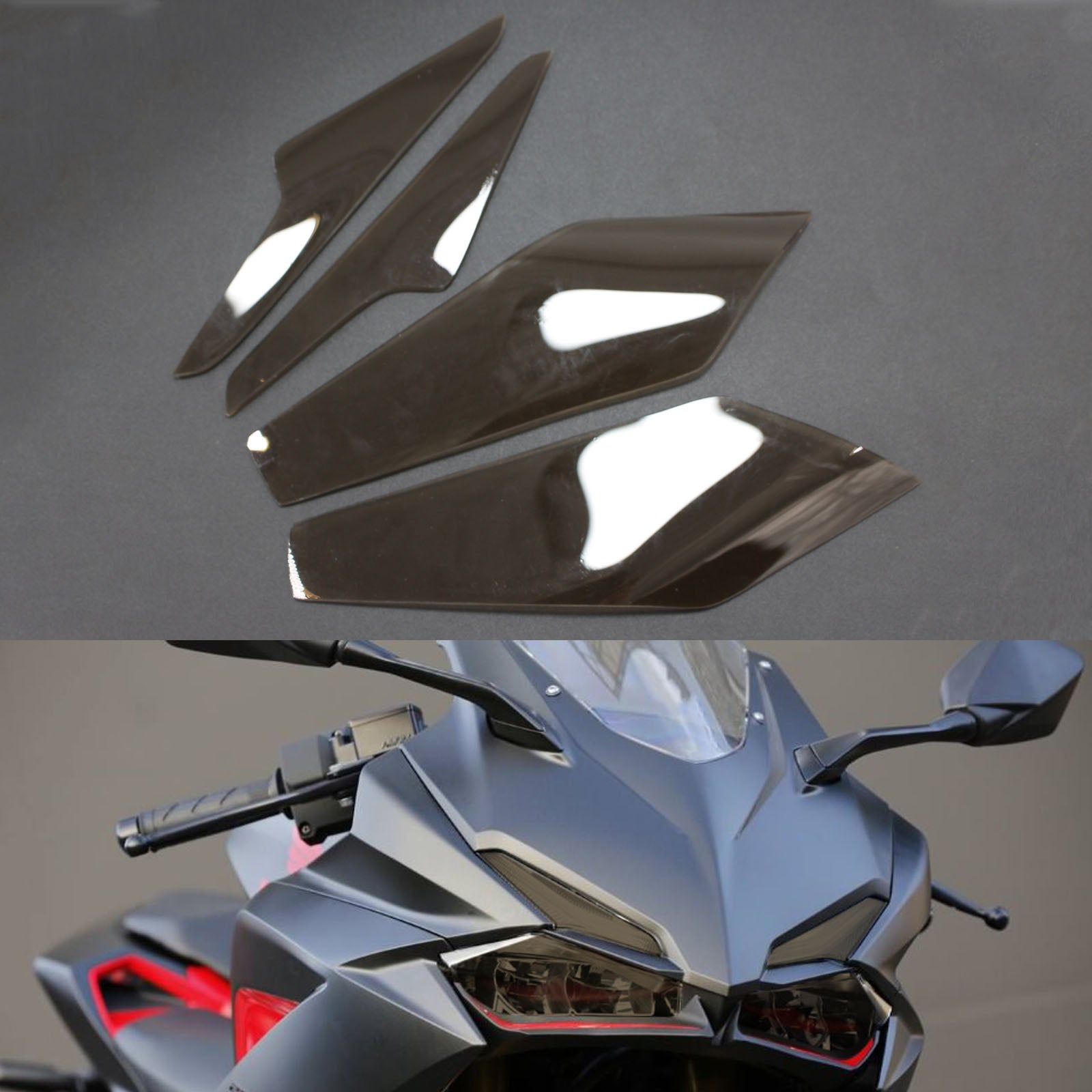 Front Lamp Lens Headlight Lens Protection Fit For Honda Cb250R 2017-2018 Smoke Generic