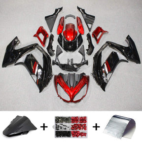 Amotopart 2012-2016 Kawasaki Ninja 650 Bright Red Black Fairing Kit