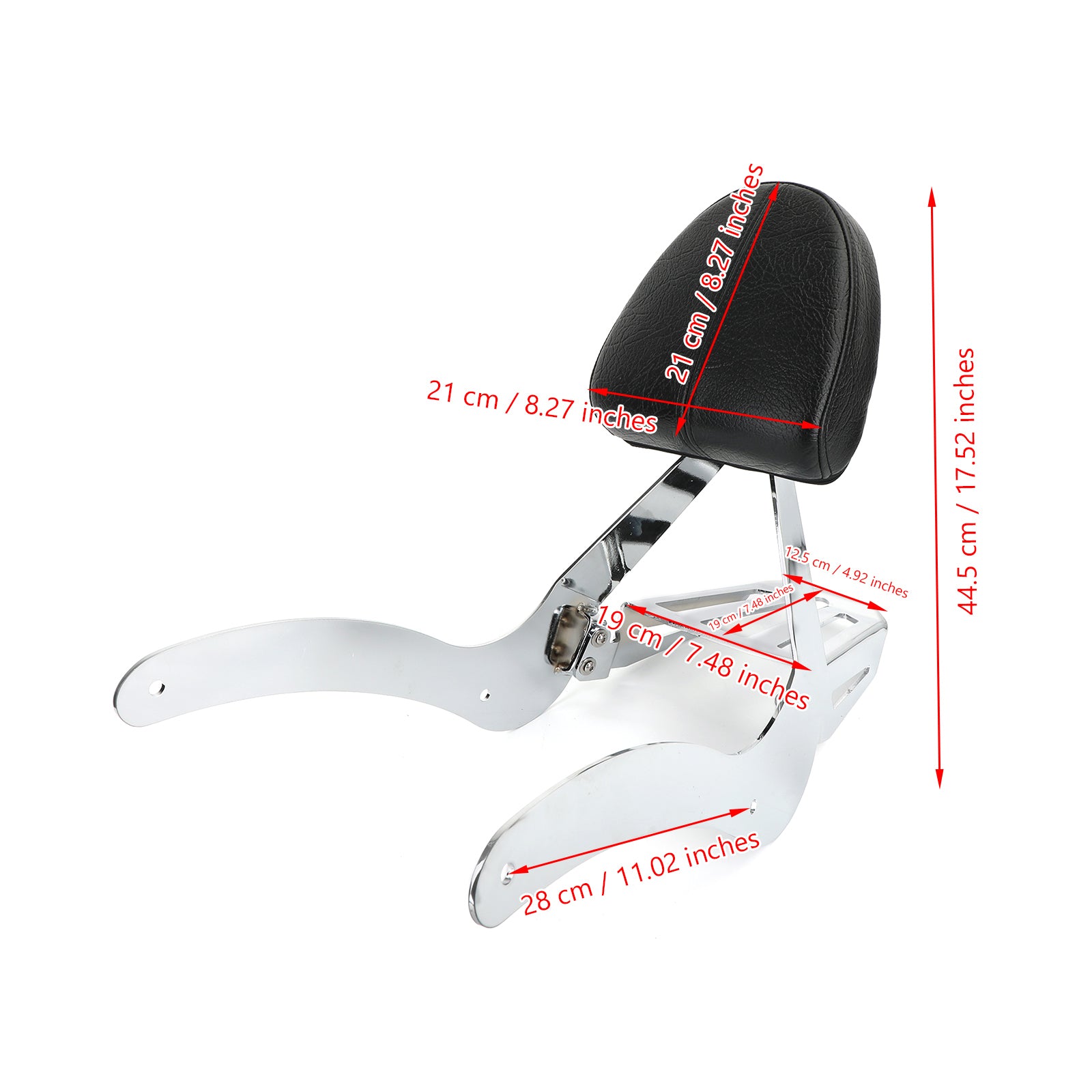 14-20 Indian Scout Pasajero Sissy Bar Respaldo Portaequipajes Cromo Genérico