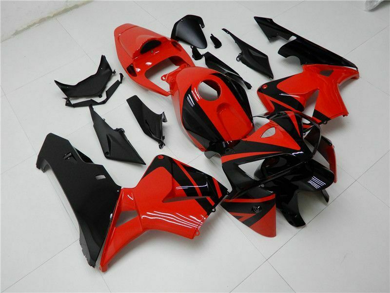 Amotopart 2005–2006 CBR600RR Honda Verkleidung Schwarz Rot Kit