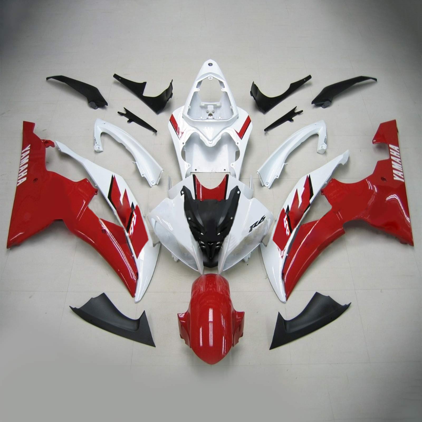 Amotopart Yamaha 2008-2016 YZF 600 R6 Red White Fairing Kit