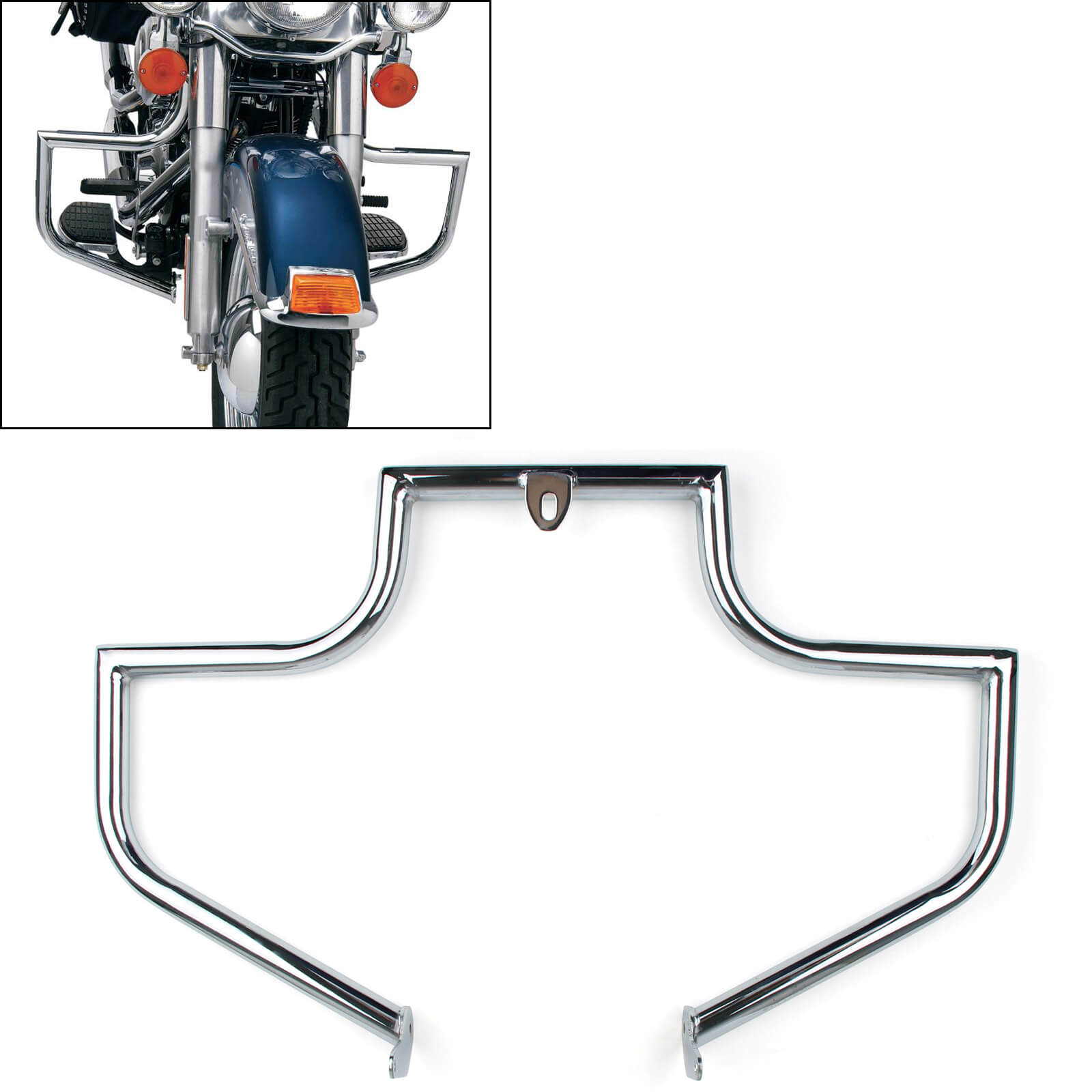 Harley Front Crash Bars Highway Engine Guard Fit For FLSTFI Fat Boy FLSTCI Heritage Softail Classic 01-16 FLSTNI Softail Deluxe 05-16 Generic