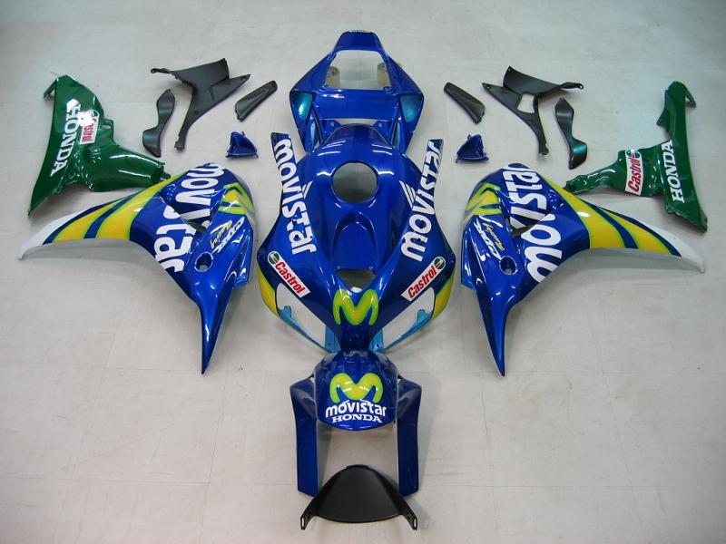 Amotopart Verkleidungen Honda CBR1000RR 2006-2007 Verkleidung Movistar Racing Blau & Grün Verkleidungsset