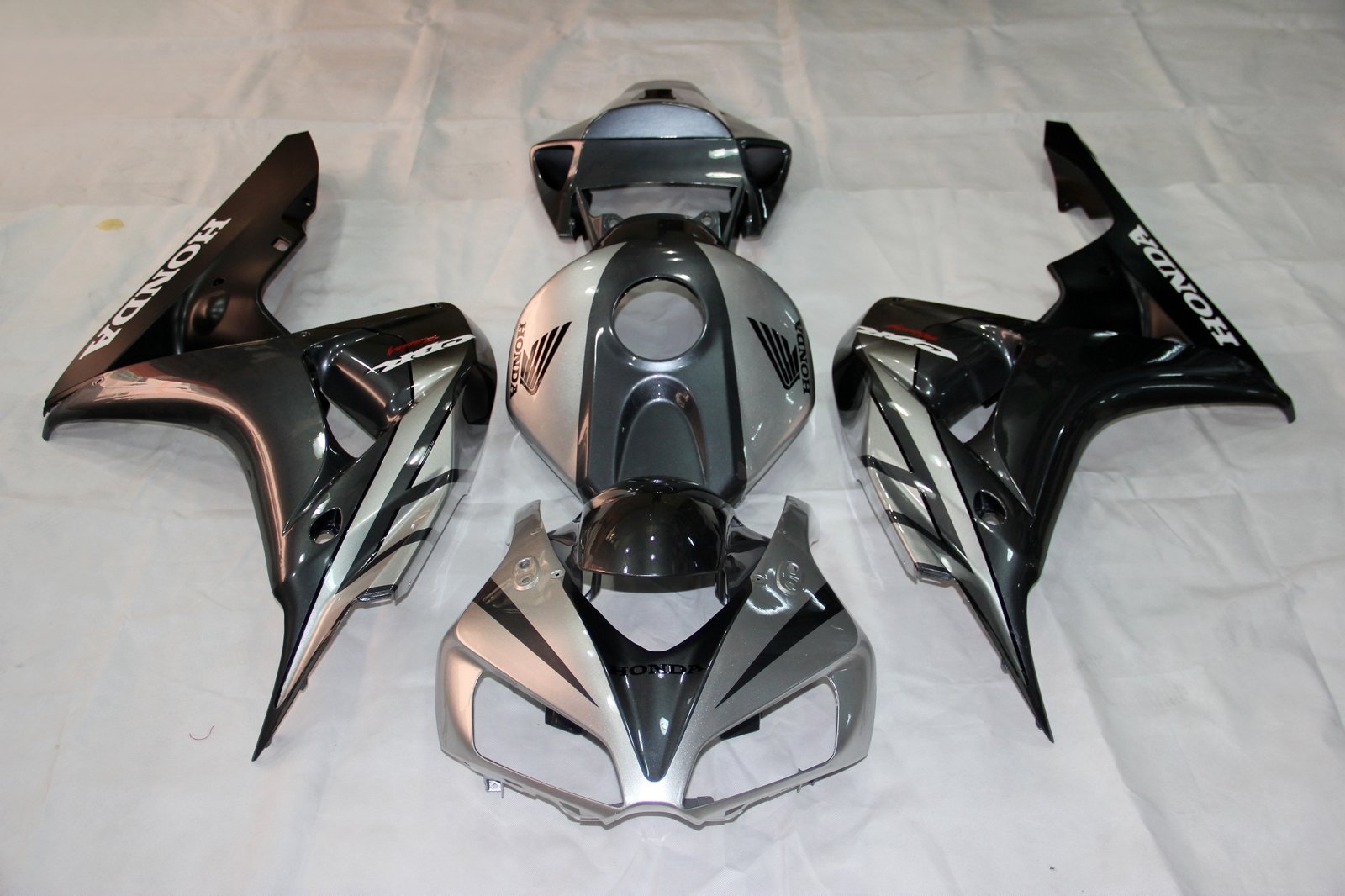 Amotopart 2006-2007 Honda 1000RR Silver Grey Fairing Kit