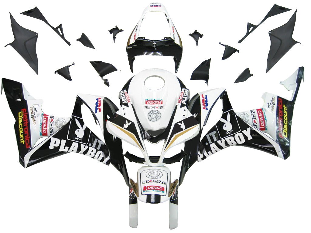 Amotopart 2007–2008 CBR600RR Honda Verkleidungsset in Weiß und Schwarz