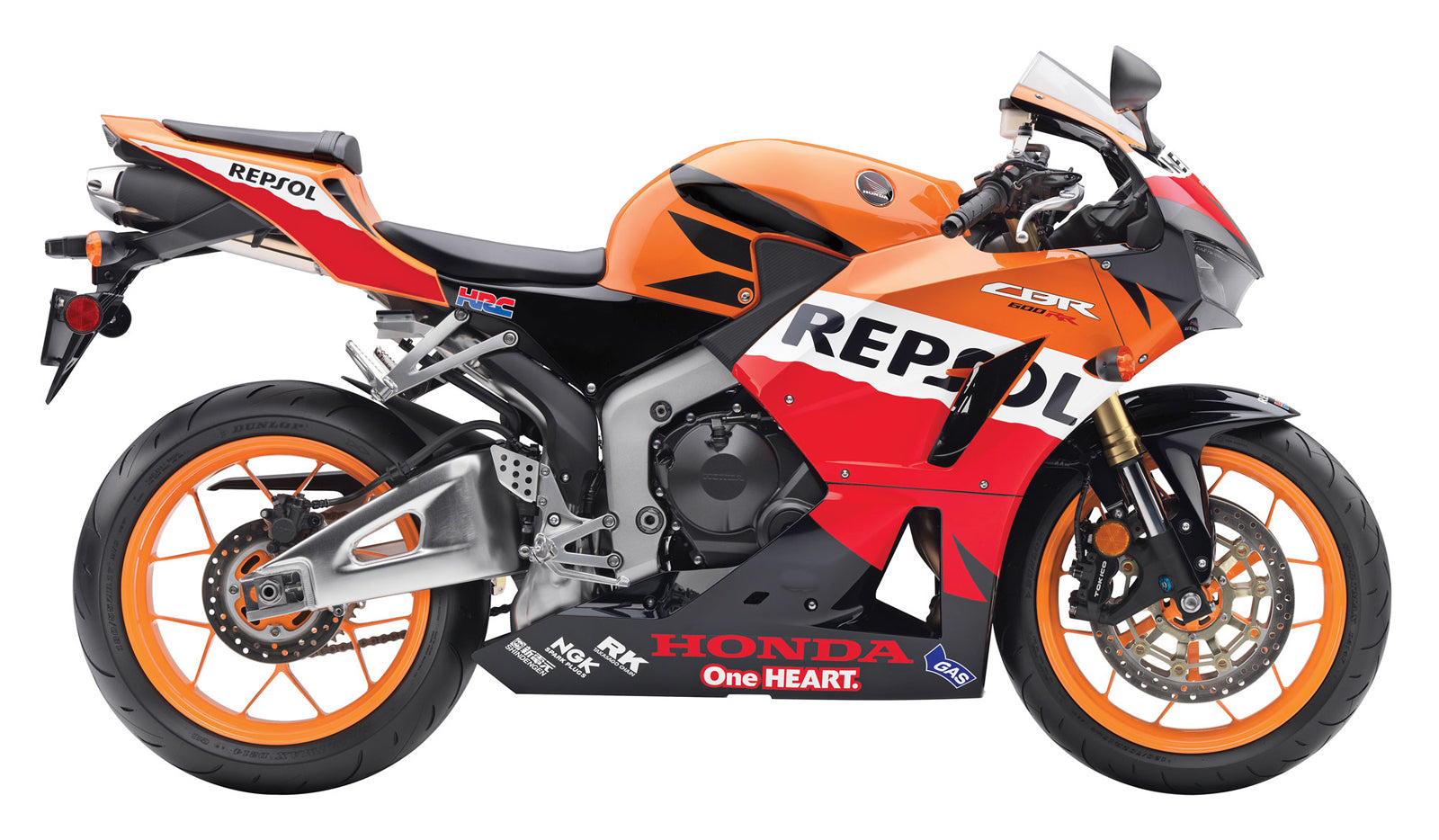 Amotopart 2013–2023 Honda CBR600RR Verkleidungs-Set in Multi-Orange